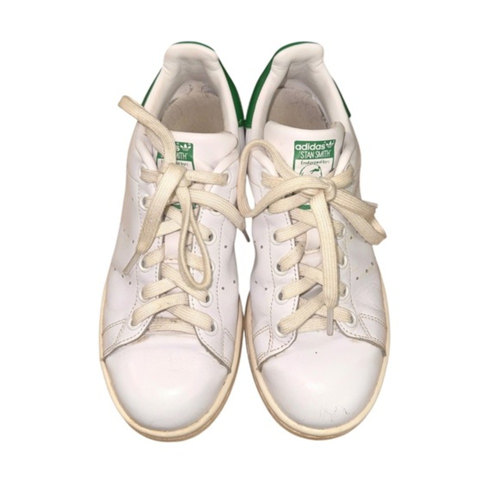 Adidas Stan Smith Sneakers Womens 6 Pre-Owned Shoes‎ White Green Leather B24105